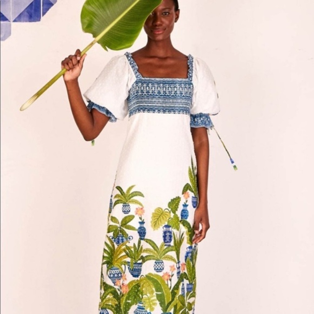 NWT FARM Rio Vase Forest Dress